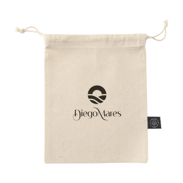Logotrade promotional merchandise image of: Gift Pouch Natural GRS Recycled Cotton (150 g/m²) S