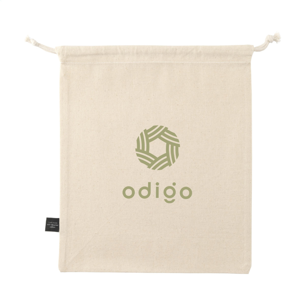 Logo trade business gifts image of: Gift Pouch Natural GRS Recycled Cotton (150 g/m²) M