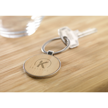 Logotrade promotional giveaway image of: Bamboo Key Circle keyring