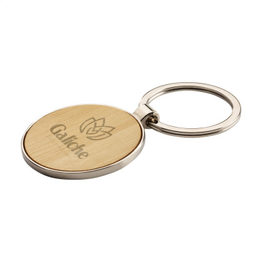 Logo trade business gifts image of: Bamboo Key Circle keyring