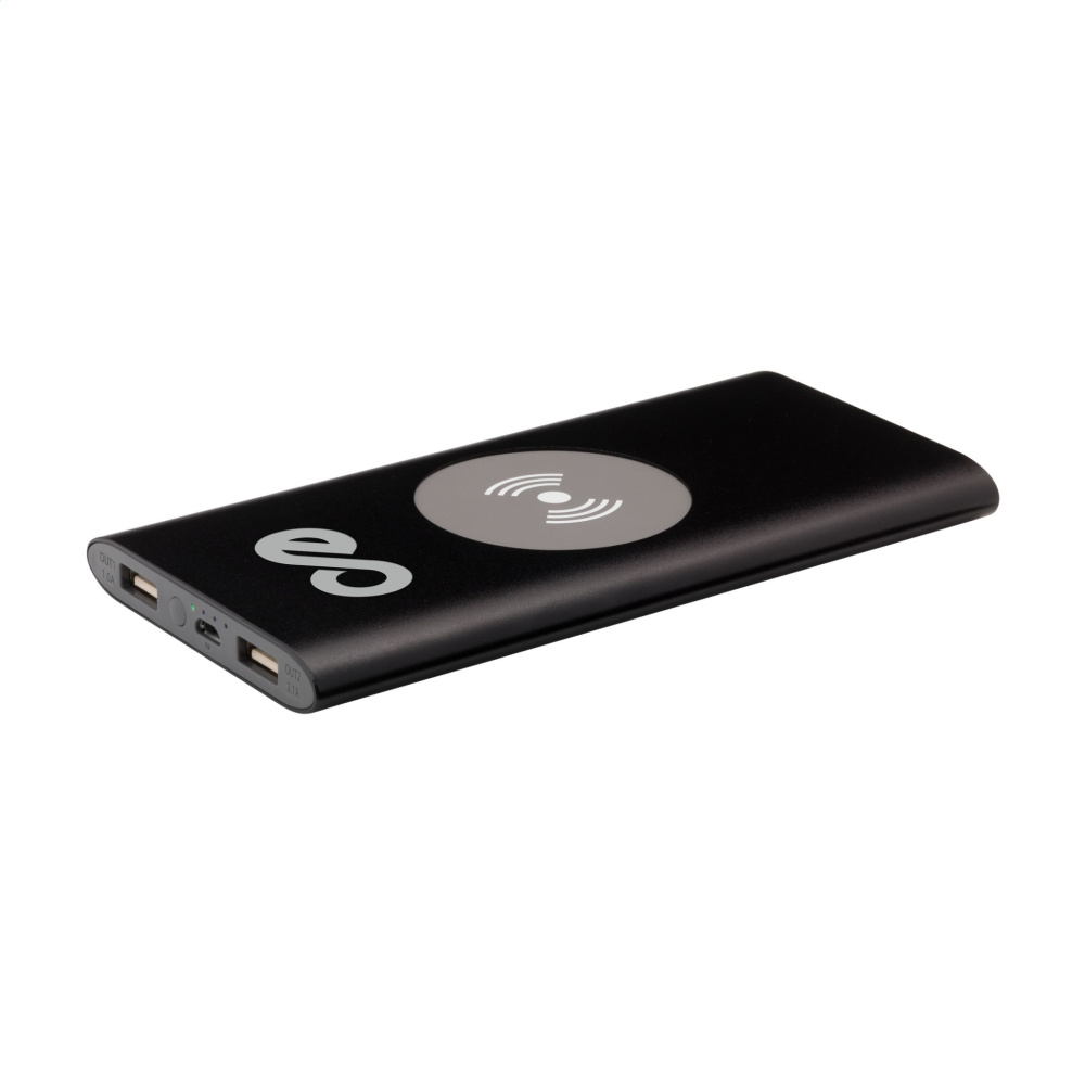 Logo trade business gift photo of: Aluminium 8000 Wireless Powerbank wireless charger