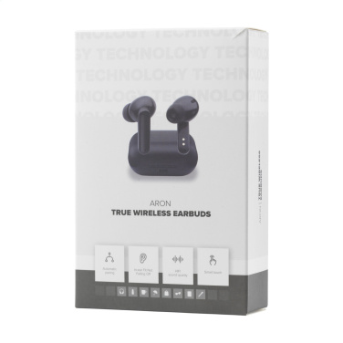 Logo trade corporate gifts picture of: Aron TWS Wireless Earbuds in Charging Case