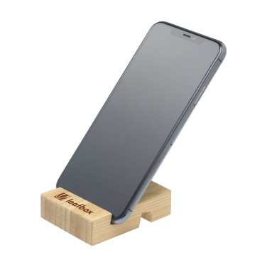 Logotrade promotional item image of: Supporto Bamboo phone stand