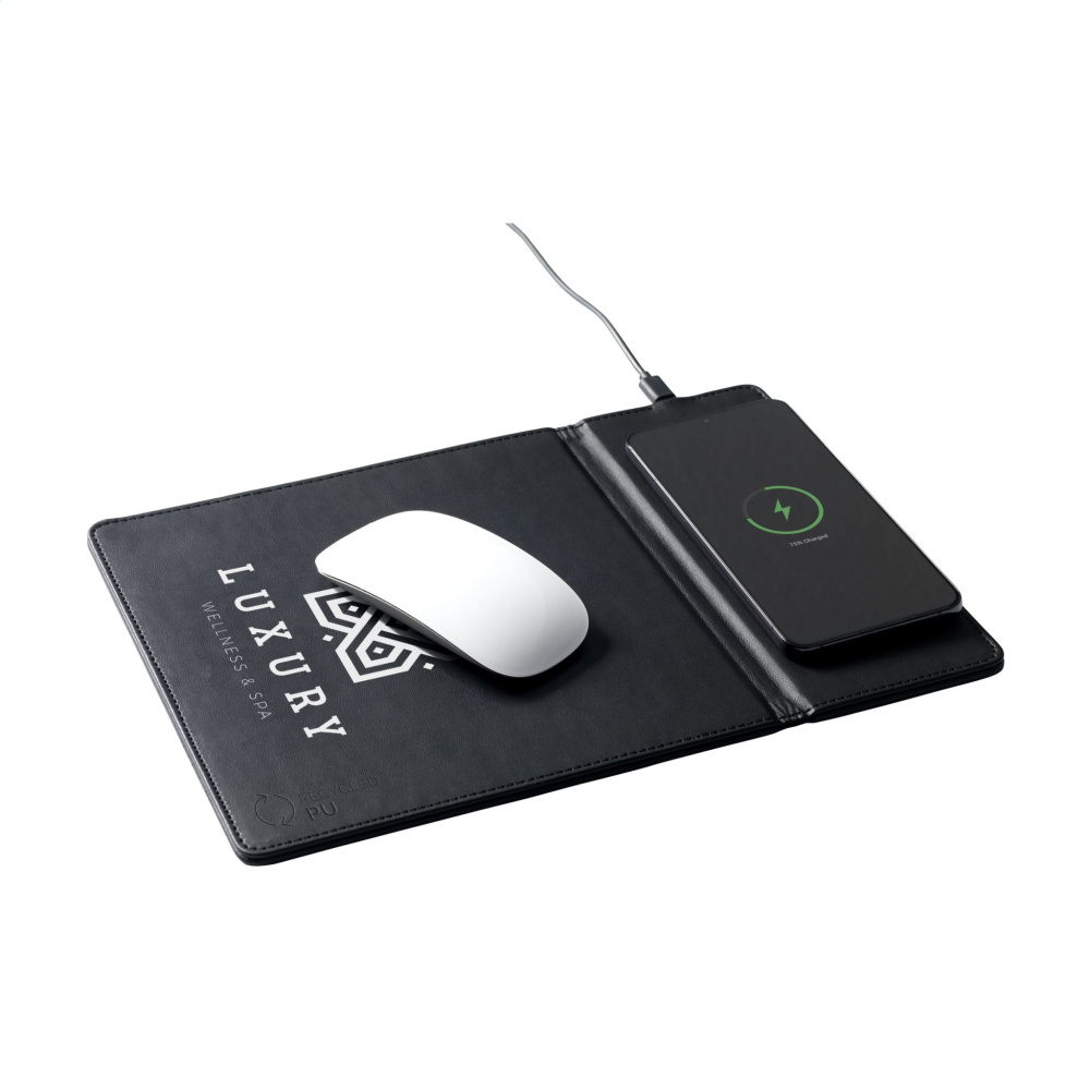 Logo trade advertising products picture of: RCS Recycled Wireless Charging Mousepad