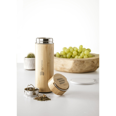 Logo trade promotional giveaway photo of: Nikko 330 ml bamboo thermo bottle/thermo cup