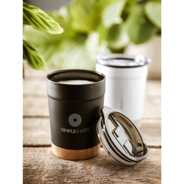 Logo trade promotional giveaways image of: Kobe Bamboo RCS Recycled Steel 350 ml coffee cup