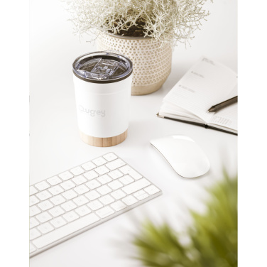 Logo trade promotional gifts image of: Kobe Bamboo RCS Recycled Steel 350 ml coffee cup