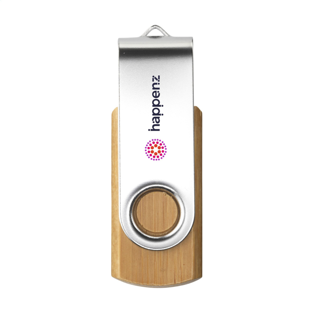 Logo trade promotional gifts picture of: USB Twist Bamboo 16 GB