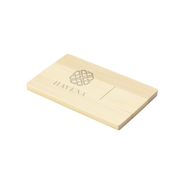 Logo trade promotional products image of: CreditCard USB Bamboo 16 GB