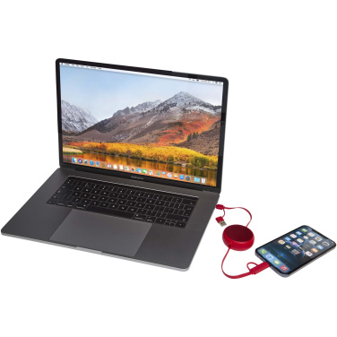 Logotrade business gift image of: Alasia 5-in-1 100 cm recycled plastic and aluminium retractable data sync and 45W fast charge cable