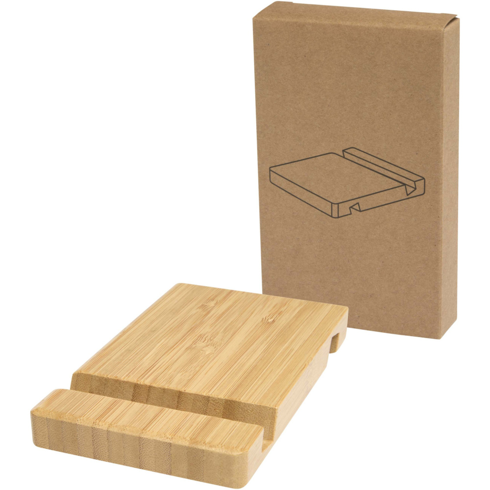 Logo trade promotional merchandise image of: Bubup bamboo 2-angled tablet and phone stand