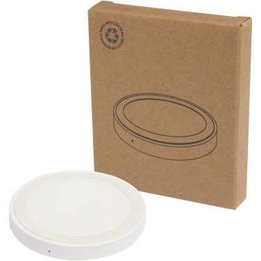 Logo trade business gifts image of: Freal 15W recycled plastic wireless charging pad