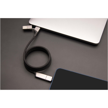 Logo trade promotional merchandise photo of: SCX.design C52 100W 4-in-1 rPET magnetic ultra fast charging cable 