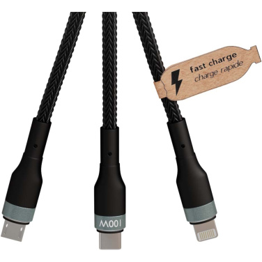 Logotrade promotional gift picture of: SCX.design C53 100W 5-in-1 rPET ultra fast charging cable