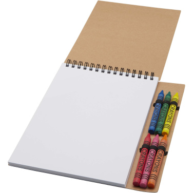Logo trade business gift photo of: Doodle A5 spiral soft cover notebook and crayon set
