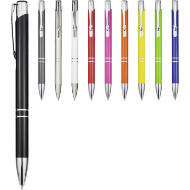 Logo trade business gift photo of: Moneta recycled aluminium ballpoint pen (blue ink)