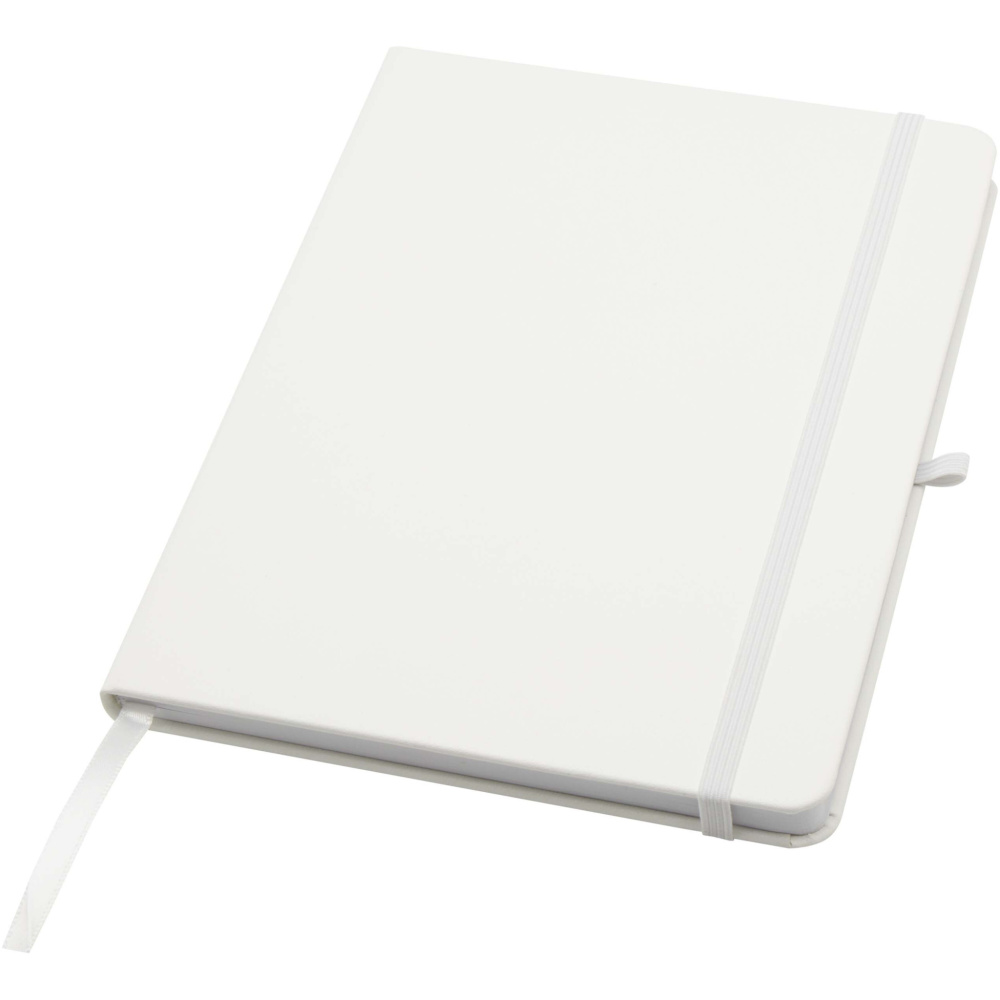 Logo trade promotional merchandise image of: Teak A5 recycled hard cover notebook with lined pages