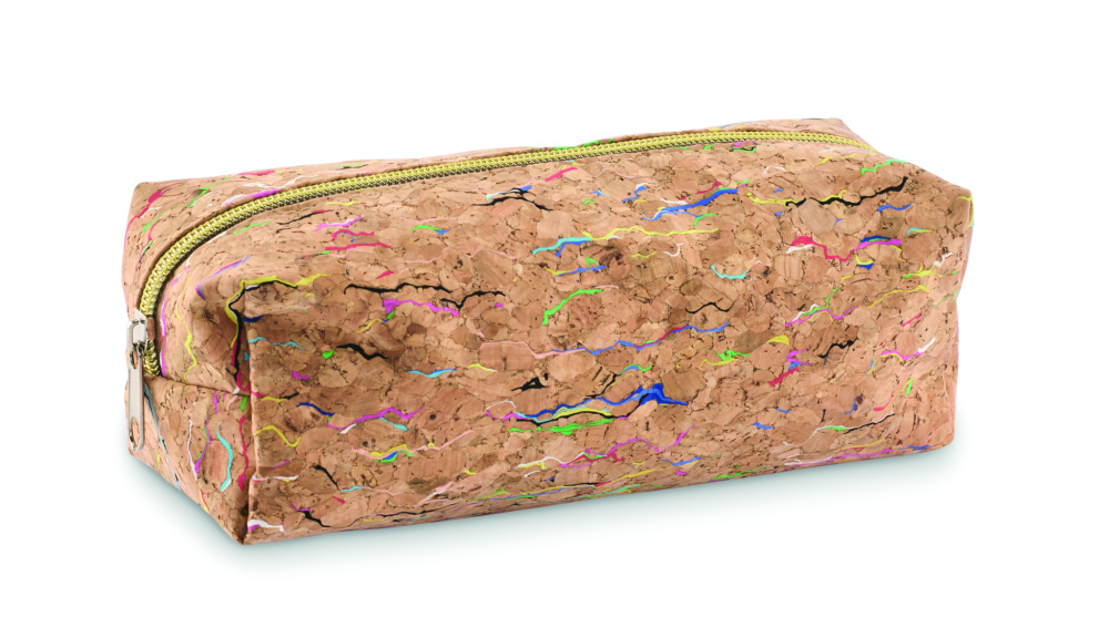 Logo trade promotional merchandise image of: Coloured cork pencil case
