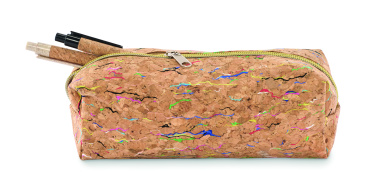 Logo trade promotional merchandise photo of: Coloured cork pencil case