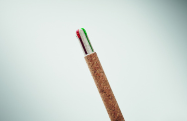 Logotrade promotional giveaway picture of: Cork 4-colour ink ball pen