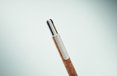 Logo trade corporate gifts picture of: Cork 4-colour ink ball pen