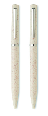 Logotrade business gift image of: Wheat straw/ABS twist pen set