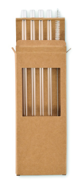 Logotrade promotional merchandise image of: 4 reusable glass straws