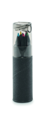 Logo trade corporate gift photo of: 6 black colouring pencils