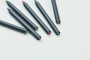 Logo trade promotional merchandise picture of: 6 black colouring pencils