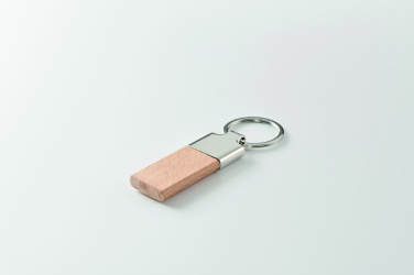 Logo trade promotional products image of: Key ring with rubber wood