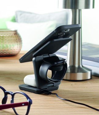 Logo trade promotional gifts image of: 3in1 foldable charging station