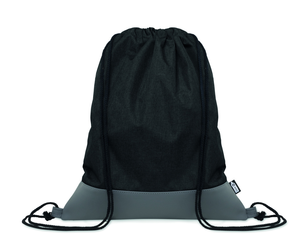 Logo trade promotional gift photo of: RPET PU drawstring bag 2 tone