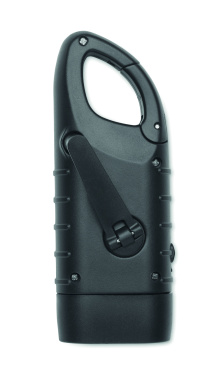 Logo trade promotional giveaways image of: Solar torch with dynamo crank