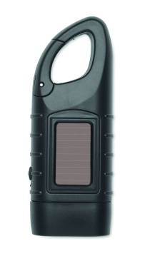 Logo trade business gift photo of: Solar torch with dynamo crank