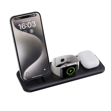 Logo trade promotional merchandise picture of: Urban Vitamin Torrance 3 in 1 magnetic 15W charger