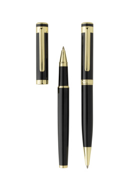 Logo trade promotional giveaways picture of: Swiss Peak Luca RCS recycled brass deluxe pen set