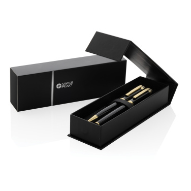 Logo trade promotional giveaway photo of: Swiss Peak Luca RCS recycled brass deluxe pen set