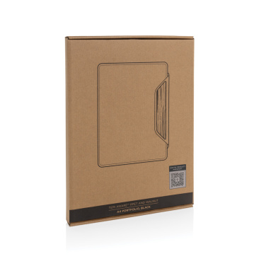 Logo trade promotional products image of: Teri AWARE™ RPET and walnut A4 portfolio