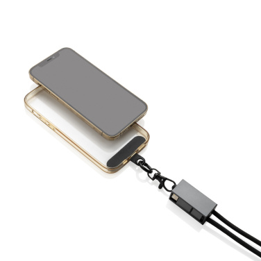 Logo trade promotional merchandise picture of: Terra RCS recycled PET phone cord with dual charge cable