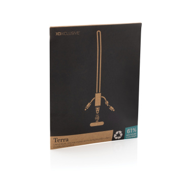 Logotrade corporate gift picture of: Terra RCS recycled PET phone cord with dual charge cable