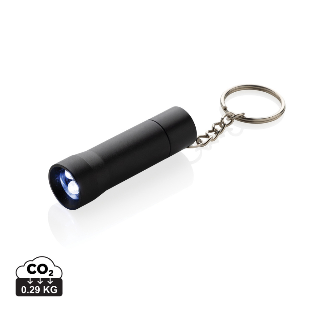 Logo trade promotional gift photo of: Flash RCS recycled aluminium keychain torch