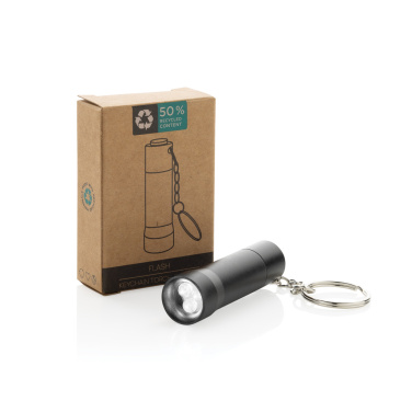 Logo trade corporate gift photo of: Flash RCS recycled aluminium keychain torch