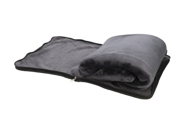 Logotrade promotional gift image of: Blanket and pillow 2 in 1 AMIATA Schwarzwolf