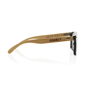 Logo trade promotional gifts picture of: Prism RCS recycled plastic sunglasses with bamboo frame