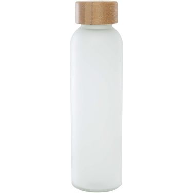Logo trade business gift photo of: Lume 500 ml matte soda lime glass bottle with bamboo lid