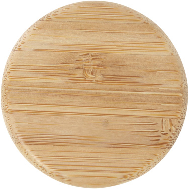 Logo trade promotional gifts image of: Lume 500 ml matte soda lime glass bottle with bamboo lid