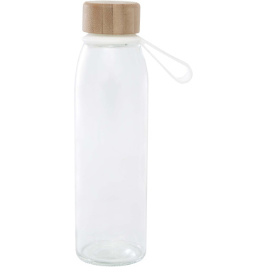Logo trade corporate gifts image of: Porto 500 ml glass water bottle with silicone handle and bamboo lid