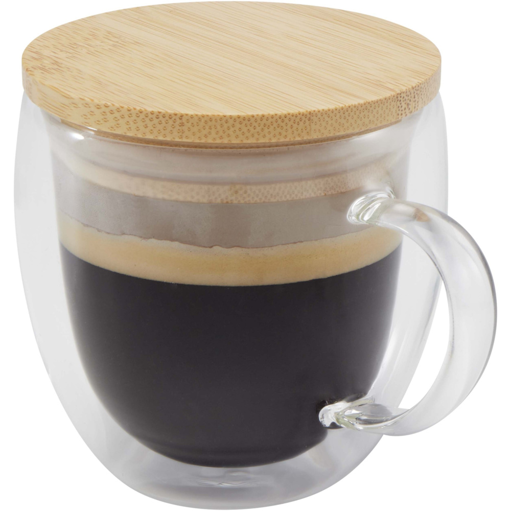 Logotrade business gift image of: Lenora 250 ml glass cup with bamboo lid