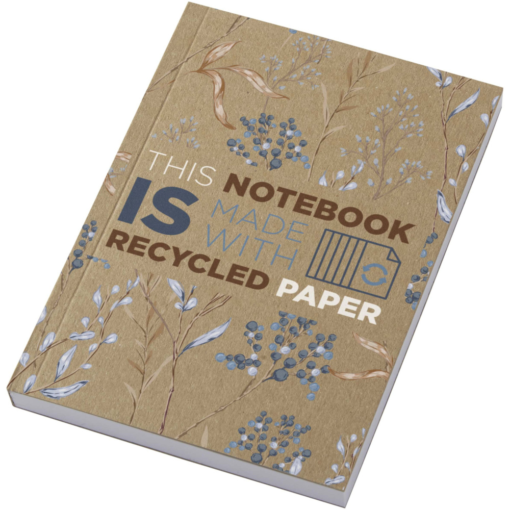 Logotrade corporate gift image of: Novella Austen A6 recycled soft cover kraft notebook - 100 sheets