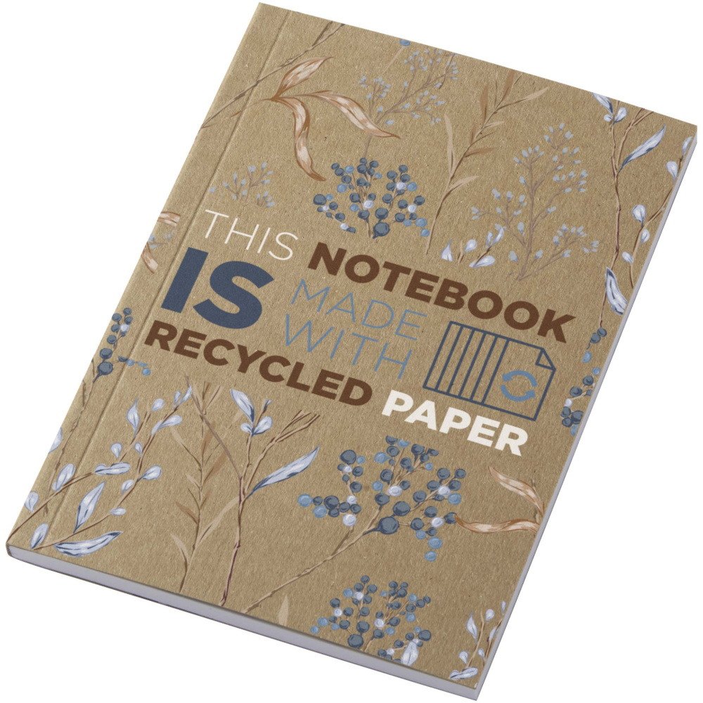 Logotrade promotional item image of: Novella Austen A6 recycled soft cover kraft notebook - 50 sheets